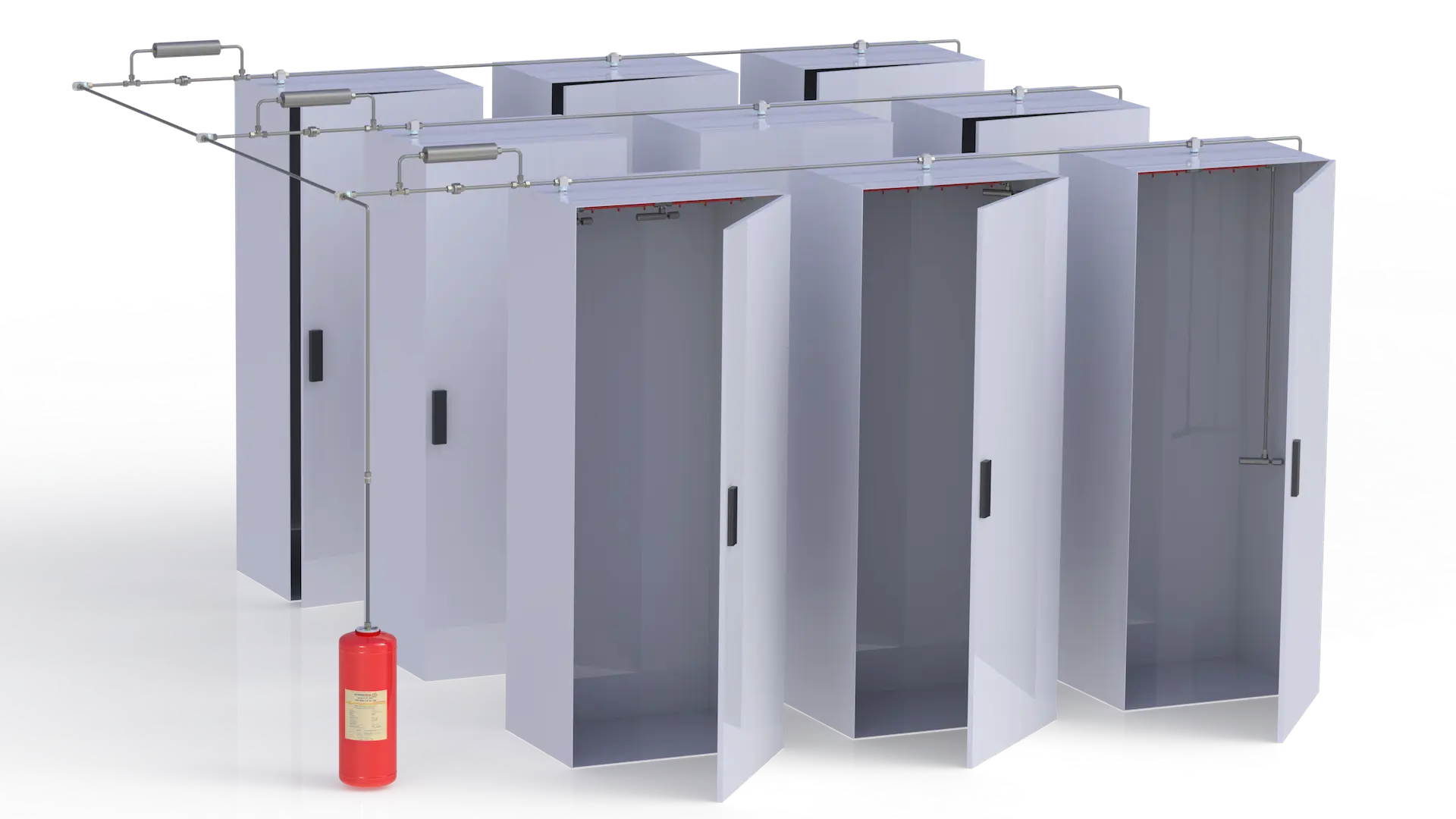 detexline sistema de supressão de fogo em armários múltiplos eléctricos