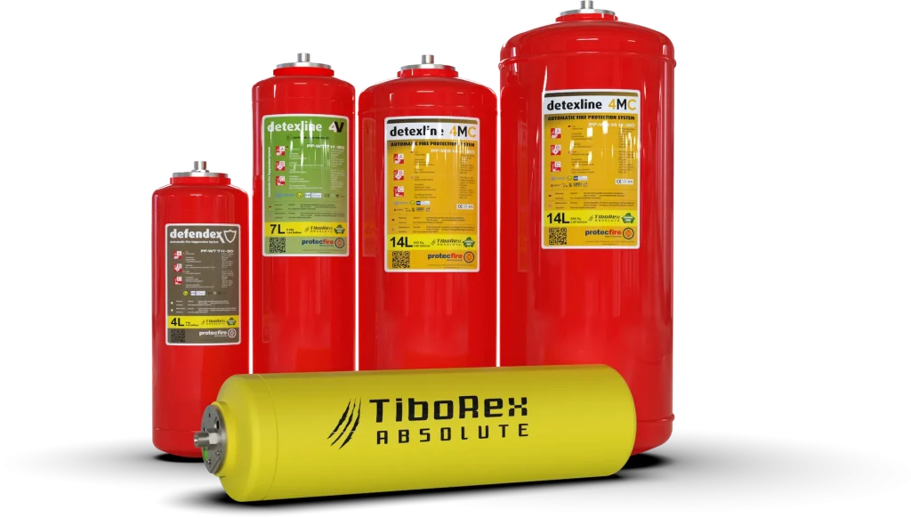 detexline extinguishing agent containers