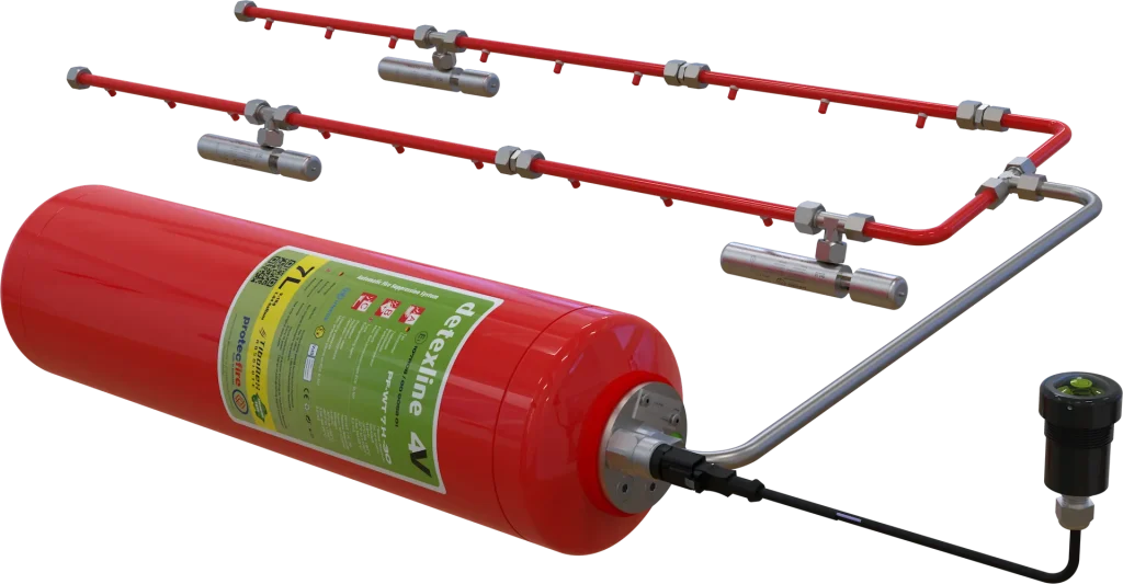 bus fire suppression system R 107 - protecfire detexline 4v