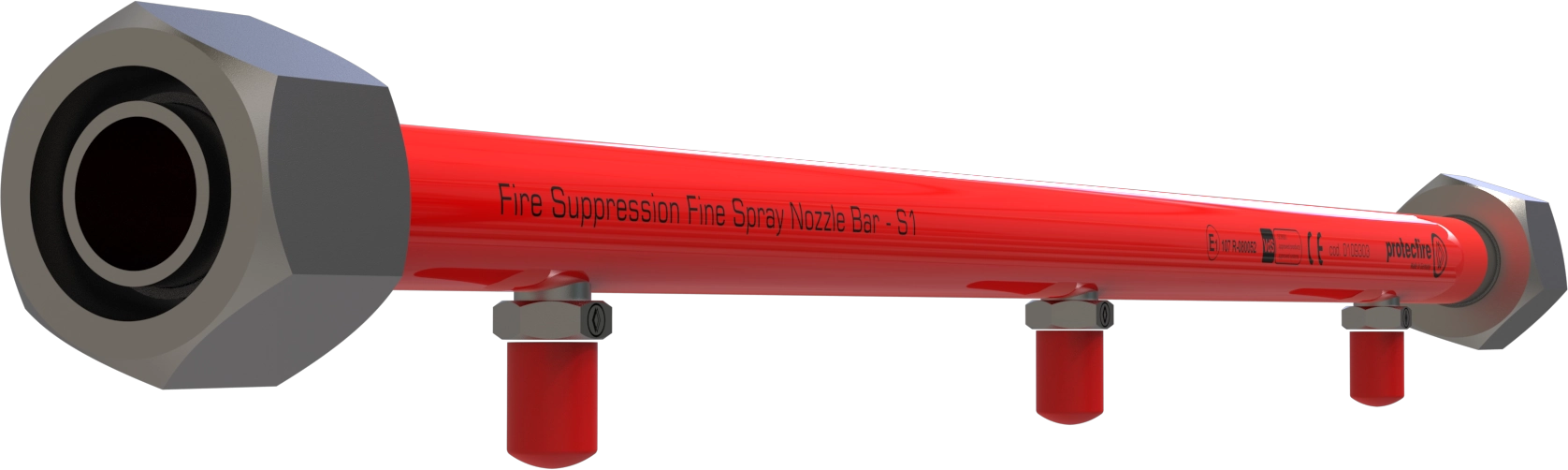 fine spray fire suppression nozzle bar