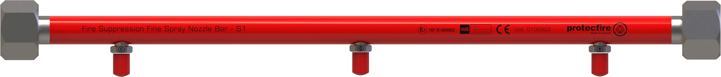 fine spray fire suppression nozzle bar