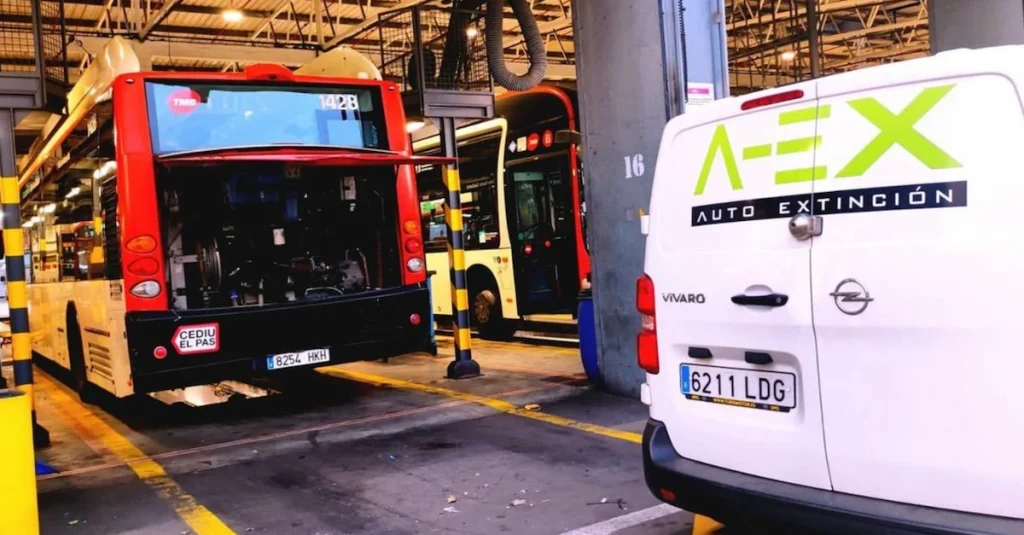 A-EX installing fire suppression systems for buses
