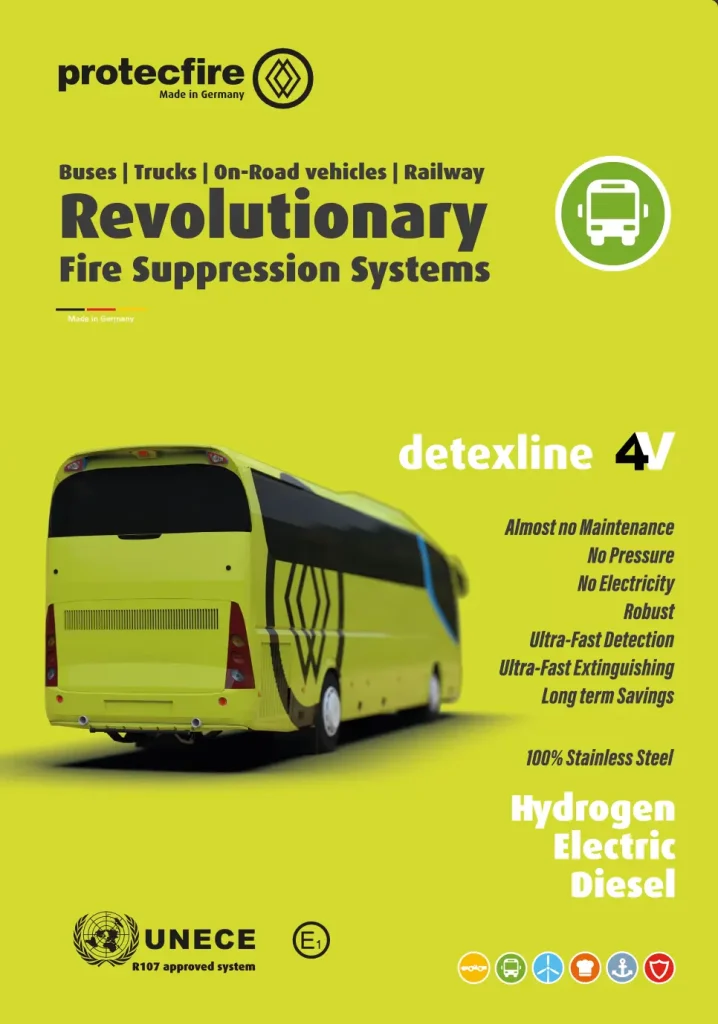 detexline Sistema de extinción de incendios 4v para autobuses folleto 2023