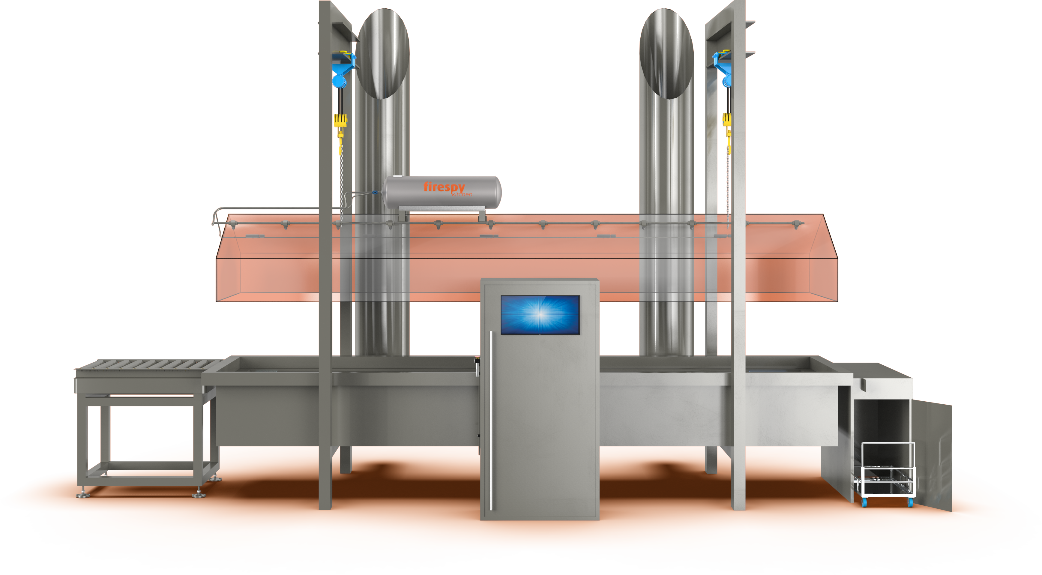 industrial continuous fryer fire suppression system - protecfire FireSpy Kitchen