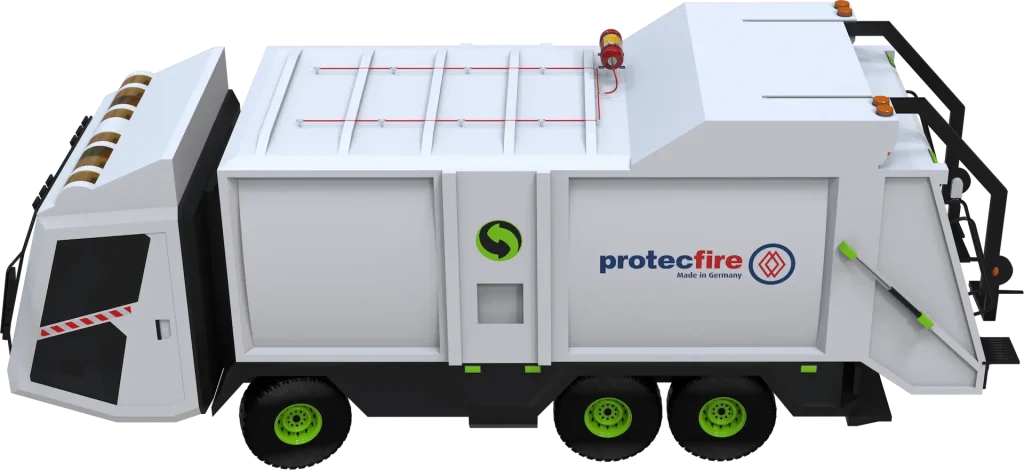 garbage trucks and waste management fire suppression systems