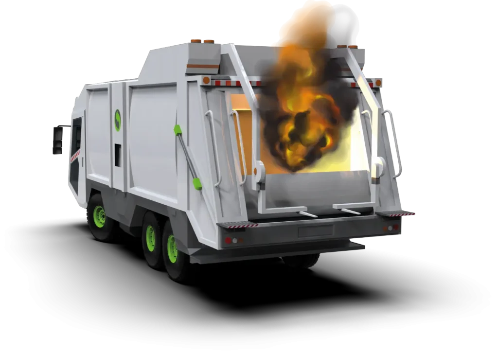 garbage trucks and waste management fire suppression systems